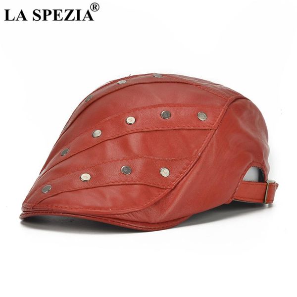 la spezia red men flat cap genuine leather gatsby beret rivet sheepskin real leather male female autumn winter brand beret hat, Blue;gray
la spezia red men flat cap genuine leather gatsby beret rivet sheepskin real leather male female autumn winter brand beret hat, Blue;gray