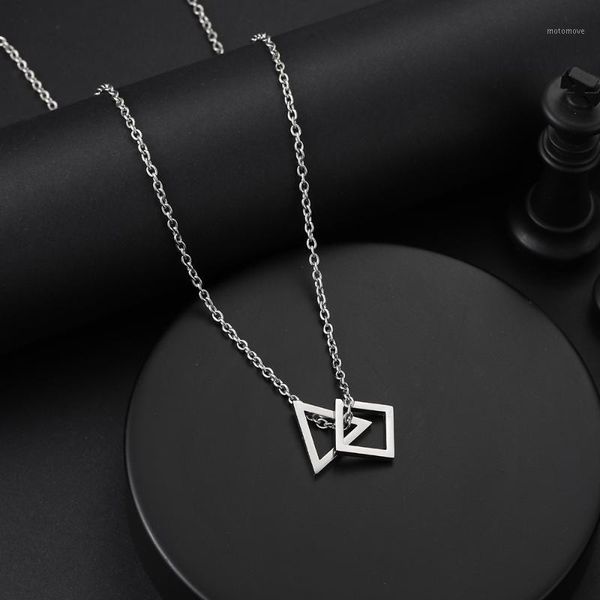 pendant necklaces verdandi triangle square necklace women men hip-hop rap street culture titanium stainless steel classic chain m1, Silver
pendant necklaces verdandi triangle square necklace women men hip-hop rap street culture titanium stainless steel classic chain m1, Silver