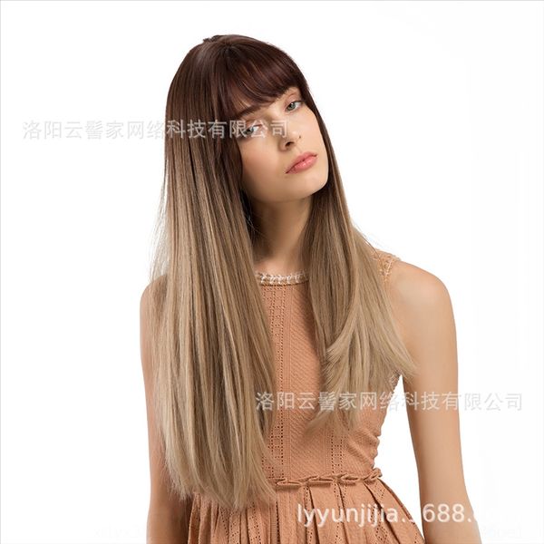 e3bd1 many wigs fashion women's chemical fiber has bangs of long straight wig headdress wig hair headgear, Black
e3bd1 many wigs fashion women's chemical fiber has bangs of long straight wig headdress wig hair headgear, Black