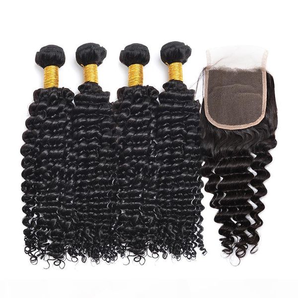 lace closure with brazilian hair 4 bundles deep wave human hair weave unprocessed malaysian peruvian hair extensions, Black;brown
lace closure with brazilian hair 4 bundles deep wave human hair weave unprocessed malaysian peruvian hair extensions, Black;brown
