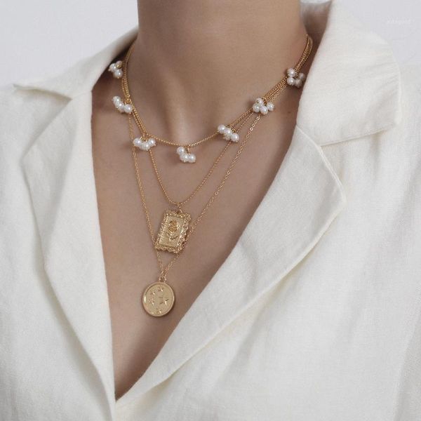 pendant necklaces 2021 punk multi layer carved coin choker necklace collar statement beads rose square gold color women jewelry1, Silver
pendant necklaces 2021 punk multi layer carved coin choker necklace collar statement beads rose square gold color women jewelry1, Silver