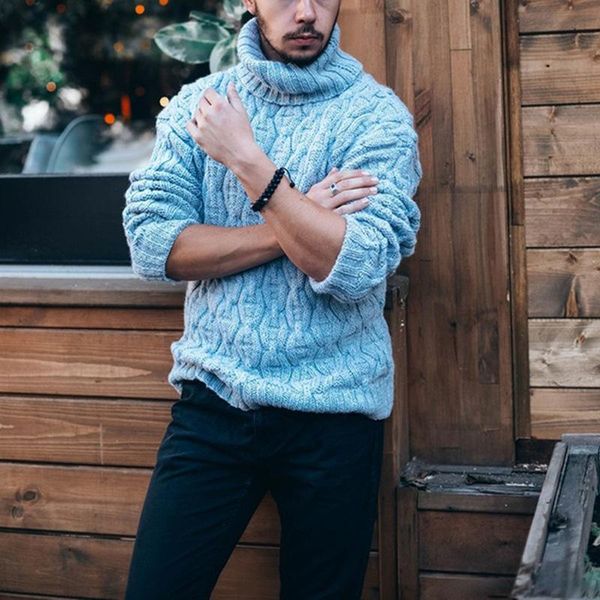 men's sweaters autumn/winter 2021 turtleneck solid color sweater fashion trend knitwear, White;black
men's sweaters autumn/winter 2021 turtleneck solid color sweater fashion trend knitwear, White;black