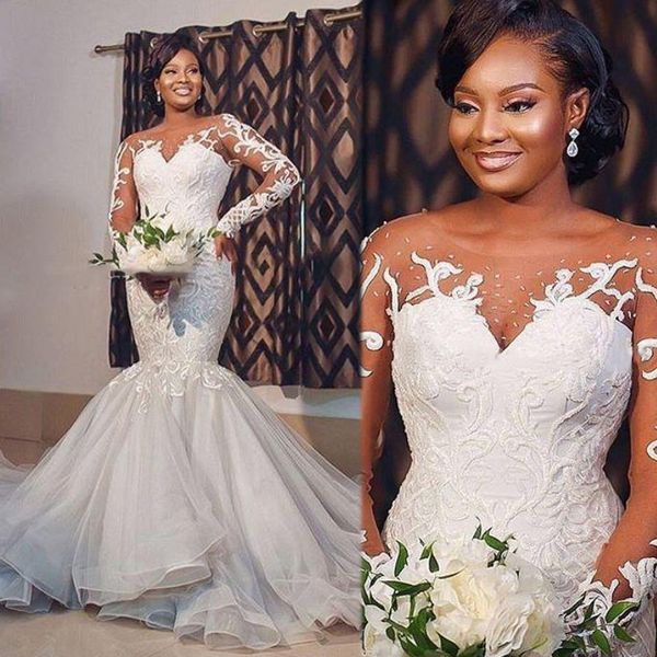 luxury african mermaid wedding dresses new 2020 lace applique illusion long sleeves trumpet bridal gowns sweep train vestidos de novia, White
luxury african mermaid wedding dresses new 2020 lace applique illusion long sleeves trumpet bridal gowns sweep train vestidos de novia, White