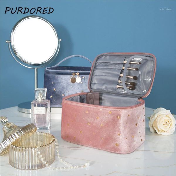 cosmetic bags & cases purdored 1 pc large soft bag for women velvet gold star makeup female travel make up pouch beauty case1
cosmetic bags & cases purdored 1 pc large soft bag for women velvet gold star makeup female travel make up pouch beauty case1