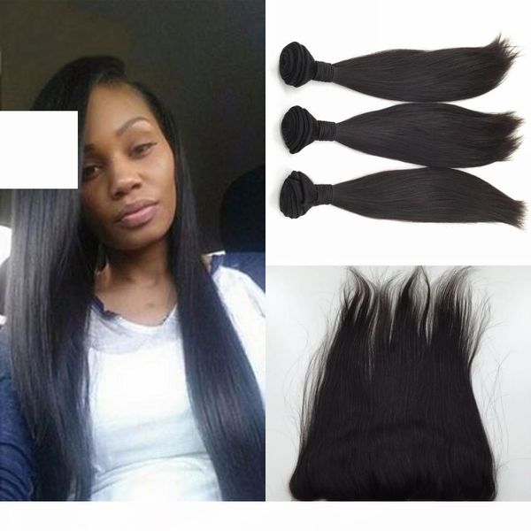 middle three parts straight virgin brazilian lace frontal closures with 3 bundles human hair weave brazillian straight weft, Black
middle three parts straight virgin brazilian lace frontal closures with 3 bundles human hair weave brazillian straight weft, Black