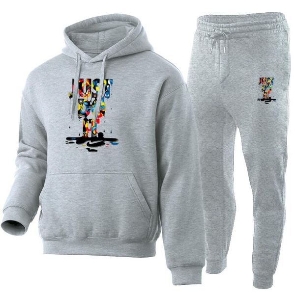 tracksuit men 2 pieces sets 2020 brand autumn winter hooded sweatshirt +drawstring pants male stripe patchwork hoodies, Gray
tracksuit men 2 pieces sets 2020 brand autumn winter hooded sweatshirt +drawstring pants male stripe patchwork hoodies, Gray