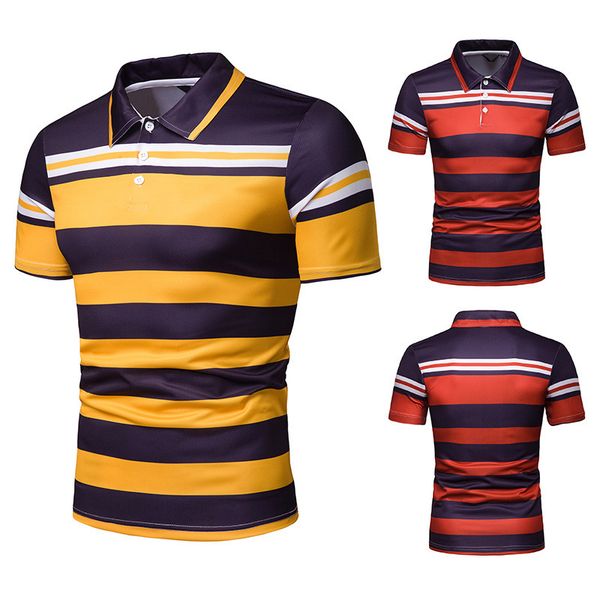 2019 new summer short sleeve polo shirt men's contrast stripe slim lapel casual t-shirt pl45, White;black
2019 new summer short sleeve polo shirt men's contrast stripe slim lapel casual t-shirt pl45, White;black