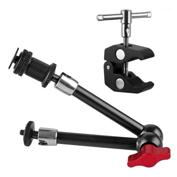 11 inch adjustable articulating friction magic arm & large super clamp compatible with dslr camera rig, led lights, flash light,1
11 inch adjustable articulating friction magic arm & large super clamp compatible with dslr camera rig, led lights, flash light,1