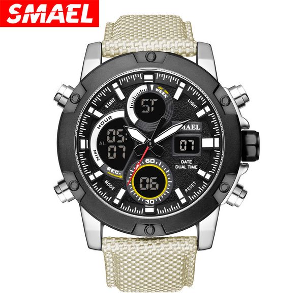 watch outdoor sports waterproof leather men's multifunctional japanese movement quartz watch, Slivery;brown
watch outdoor sports waterproof leather men's multifunctional japanese movement quartz watch, Slivery;brown