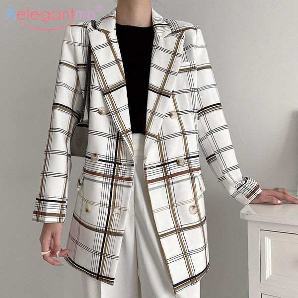 aelegantmis korean plaid office lady blazer coat women loose chic notched casual work blazer jacket female elegant outwear, White;black
aelegantmis korean plaid office lady blazer coat women loose chic notched casual work blazer jacket female elegant outwear, White;black