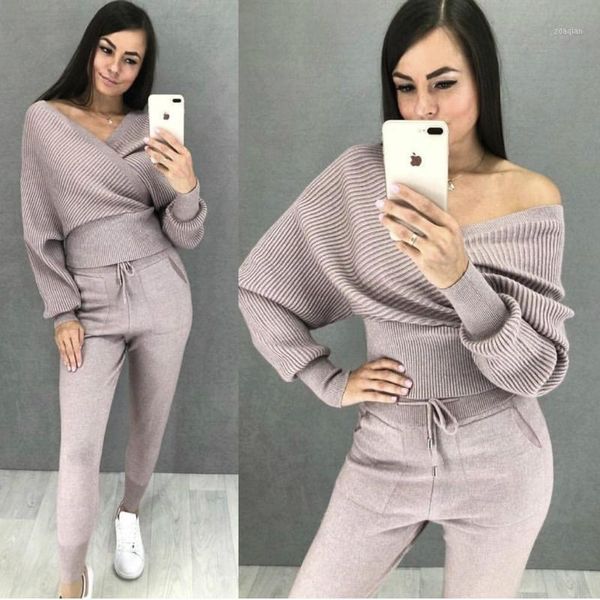 two piece dress forerun women sets 2021 winter pullover sweater and knitted pants batween sleeve deep v neck casual track suits1, White
two piece dress forerun women sets 2021 winter pullover sweater and knitted pants batween sleeve deep v neck casual track suits1, White