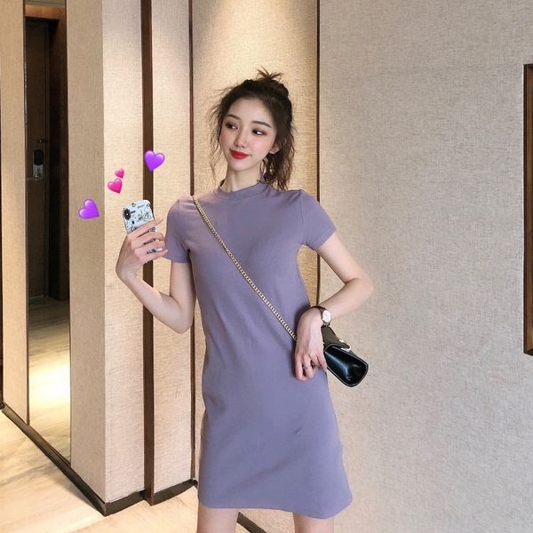 orauk 2020 summer new korean version of small foreign style medium t-shirt long thin black dress short sleeve temperament t-shirt for women, Black;gray
orauk 2020 summer new korean version of small foreign style medium t-shirt long thin black dress short sleeve temperament t-shirt for women, Black;gray