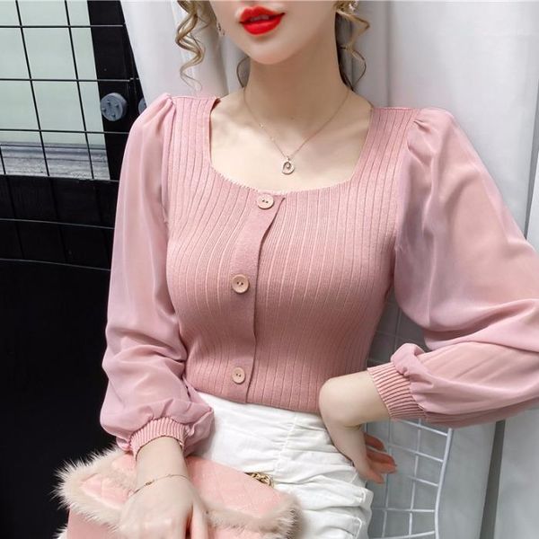 pink chiffon long sleeve women's dress 2020 autumn slim and slim, square collar collar with bubble sleeve, White
pink chiffon long sleeve women's dress 2020 autumn slim and slim, square collar collar with bubble sleeve, White