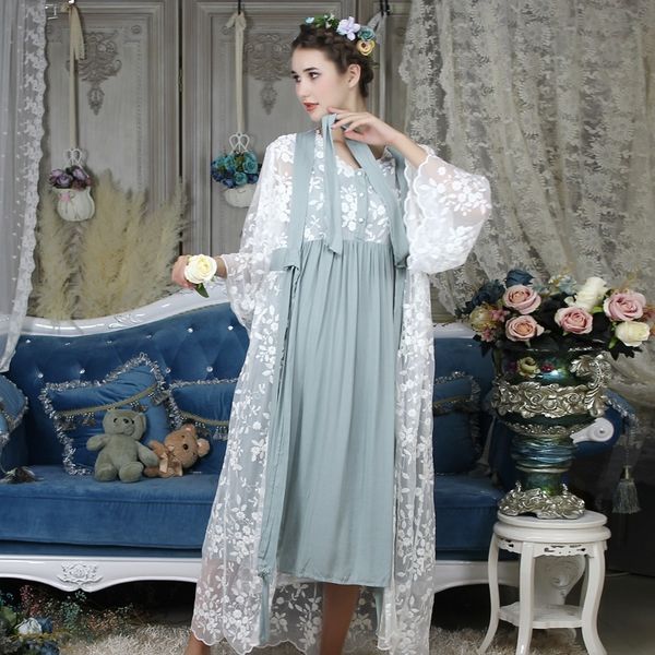 autumn cotton women embroidered rob sets white 2 pieces lace nightgowns long sleeve retro solid color sleepwear home wear 063 y200425, Black;red
autumn cotton women embroidered rob sets white 2 pieces lace nightgowns long sleeve retro solid color sleepwear home wear 063 y200425, Black;red