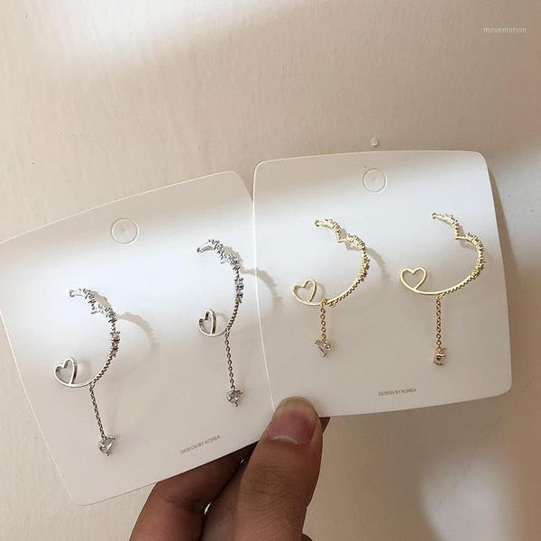 super fairy elegant temperament micro-inlaid zircon love long earrings earrings1, Golden;silver
super fairy elegant temperament micro-inlaid zircon love long earrings earrings1, Golden;silver
