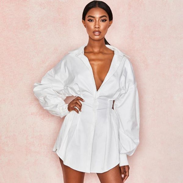 women shirt long lantern sleeve solid color deep v neck office lady shirt 2020 new fashion spring autumn casual streetwear, White
women shirt long lantern sleeve solid color deep v neck office lady shirt 2020 new fashion spring autumn casual streetwear, White