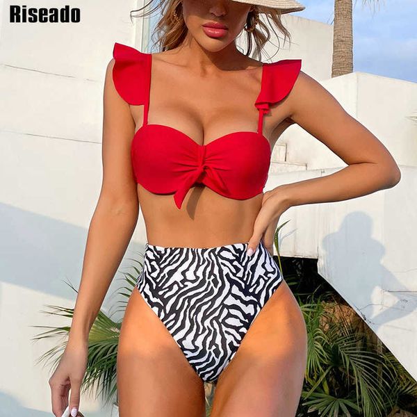 riseado high waist bikini push up women swimsuit zebra striped swimwear ruffle bathing suit knot front biquini set new, White;black
riseado high waist bikini push up women swimsuit zebra striped swimwear ruffle bathing suit knot front biquini set new, White;black