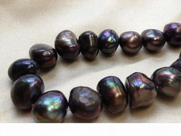 13-17mm peacock black cultured freshwater pearls potato loose beads 15 inches, White
13-17mm peacock black cultured freshwater pearls potato loose beads 15 inches, White