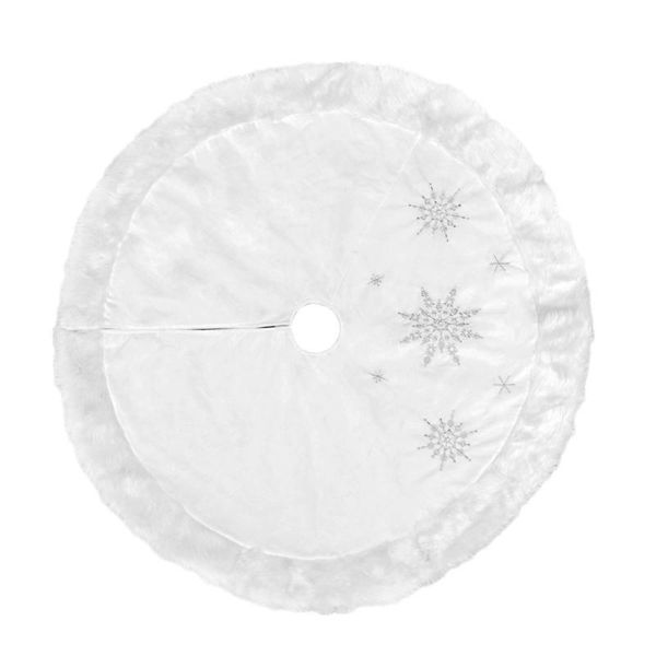 120cm snowflake white christmas tree skirt decorations round carpet floor mat m76d
120cm snowflake white christmas tree skirt decorations round carpet floor mat m76d