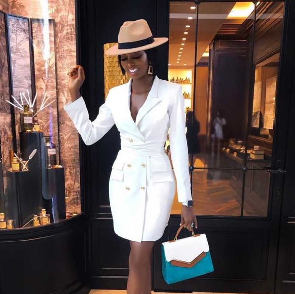 autumn and winter long sleeve professional suit high waist coat dress blazer suits lady double-breasted blazer jacket, White;black
autumn and winter long sleeve professional suit high waist coat dress blazer suits lady double-breasted blazer jacket, White;black