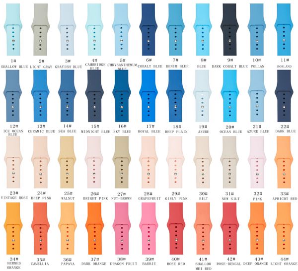 Apple Watch Band Wrist Strap For Adapters Accessories 38mm 40mm 42mm 44mm New 61 Colors Silicone Sport Bands For Iwatch Series 6 5 4 3 2 1