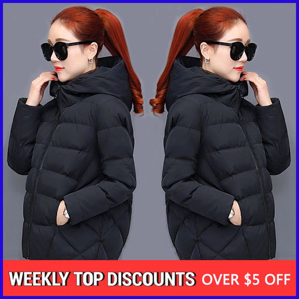 new short women winter jacket fashion winter coat women thick cotton filling parka outwear hooded solid female jacket coat 201026, Black
new short women winter jacket fashion winter coat women thick cotton filling parka outwear hooded solid female jacket coat 201026, Black