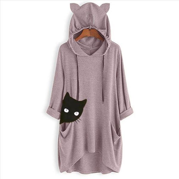 womens autumn blouse casual print cat ear hooded blouse long sleeves pocket irregular blouses winter ladies girls 802, White
womens autumn blouse casual print cat ear hooded blouse long sleeves pocket irregular blouses winter ladies girls 802, White