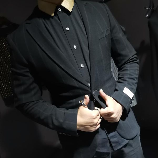 mens blazer jacket spring stripe man suit night fashion party terno masculino slim fit costumes male singers deginer men blazer1, White;black
mens blazer jacket spring stripe man suit night fashion party terno masculino slim fit costumes male singers deginer men blazer1, White;black