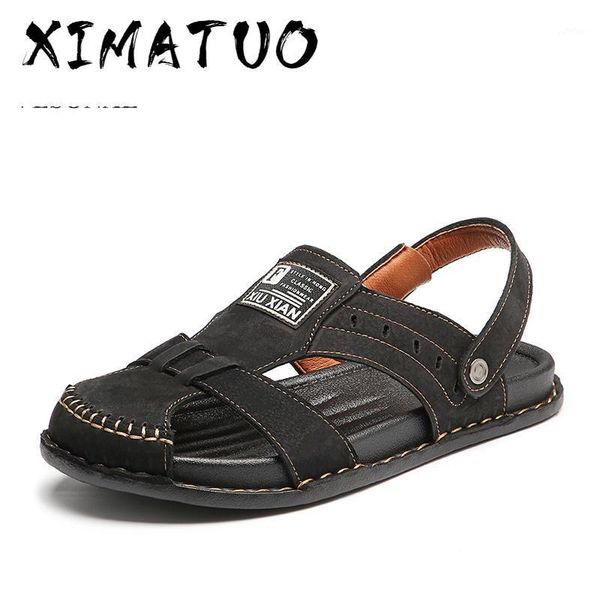 2020 summer genuine leather shoes men sandals classic for male soft beach sandalias sandal slides, Black
2020 summer genuine leather shoes men sandals classic for male soft beach sandalias sandal slides, Black