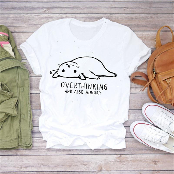 summer women short sleeve t shirt overthinking and still hungry funny print girls tshirts harajuku kawaii women t shirts, White
summer women short sleeve t shirt overthinking and still hungry funny print girls tshirts harajuku kawaii women t shirts, White