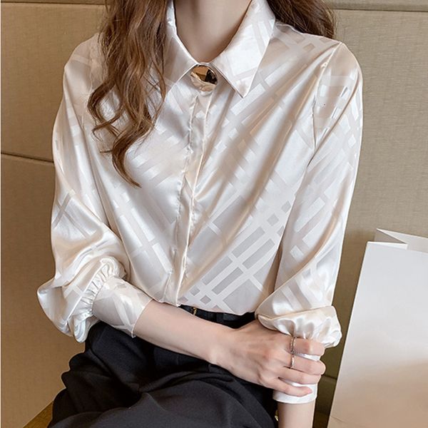 2021 new women's satin shirts striped only breasted puff sleeves ladies blouses office lady chiffon spring shirt iqc5, White
2021 new women's satin shirts striped only breasted puff sleeves ladies blouses office lady chiffon spring shirt iqc5, White