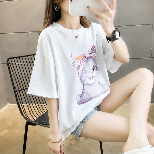 20872020 summer new round neck cartoon short sleeve for women 20872020 summer t-shirt new round neck cartoon short sleeve t-shirt for women, White
20872020 summer new round neck cartoon short sleeve for women 20872020 summer t-shirt new round neck cartoon short sleeve t-shirt for women, White