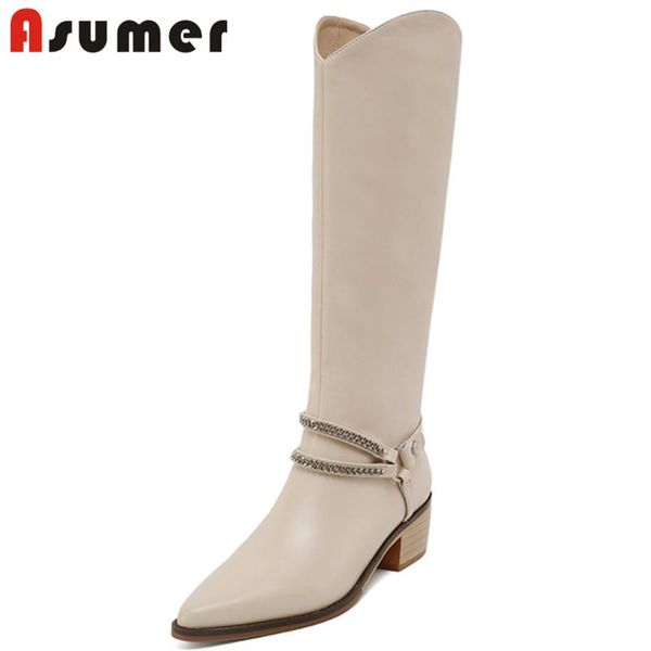 boots asumer 2021 big size 42 est knee high women genuine leather +pu casual shoes zip chain fashion western woman, Black
boots asumer 2021 big size 42 est knee high women genuine leather +pu casual shoes zip chain fashion western woman, Black