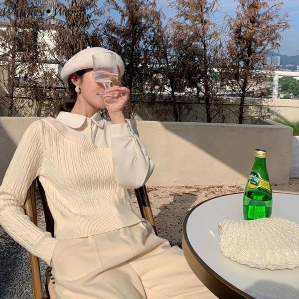 whitney wang 2021 winter fashion designer style twist knitted patchwork blouse women blusas office lady shirt top, White
whitney wang 2021 winter fashion designer style twist knitted patchwork blouse women blusas office lady shirt top, White