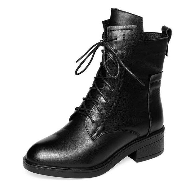 boots 2021 autumn and winter fashion retro casual comfortable women's, Black