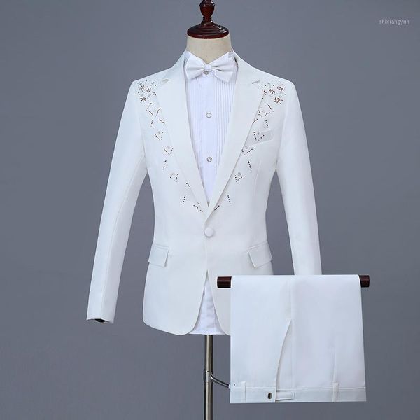 groom wedding white rhinestone suit sets male banquet evening dinner formal blazer jacket with pants party men's dress talicoat1, White;black
groom wedding white rhinestone suit sets male banquet evening dinner formal blazer jacket with pants party men's dress talicoat1, White;black