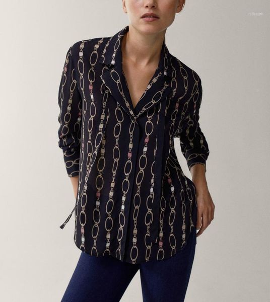 blouse women fall 2020 women clothing french vintage fashion chain print black long sleeve button up shirt collar blouse1, White
blouse women fall 2020 women clothing french vintage fashion chain print black long sleeve button up shirt collar blouse1, White