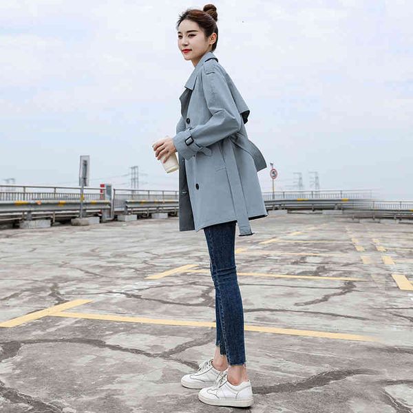 women's jackets spring women trench coat casual streetwear double breasted belt female coats fashion korean loose fit outwear rkxg, Black;brown
women's jackets spring women trench coat casual streetwear double breasted belt female coats fashion korean loose fit outwear rkxg, Black;brown