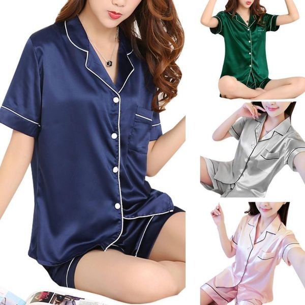 2018 fashion new women's girls satin pajamas set pocket lapel nightgown set short sleeve pyjama nightwear loungewear 4 color1, Black;red
2018 fashion new women's girls satin pajamas set pocket lapel nightgown set short sleeve pyjama nightwear loungewear 4 color1, Black;red