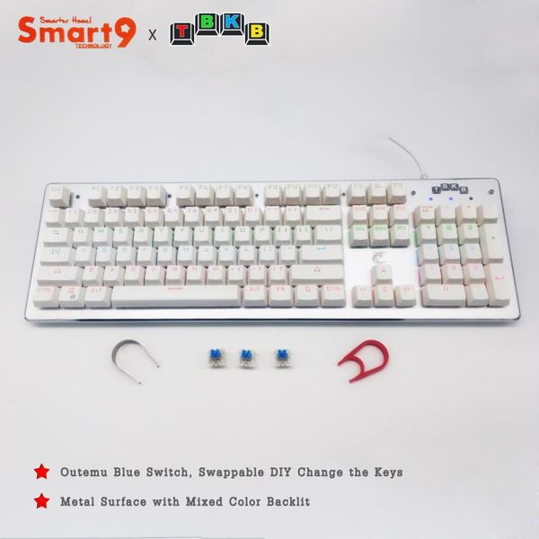 keyboards smart9 x tbkb 104key swap blue switches double s keycaps metal surface mixed color backlit mechanical keyboard white
keyboards smart9 x tbkb 104key swap blue switches double s keycaps metal surface mixed color backlit mechanical keyboard white