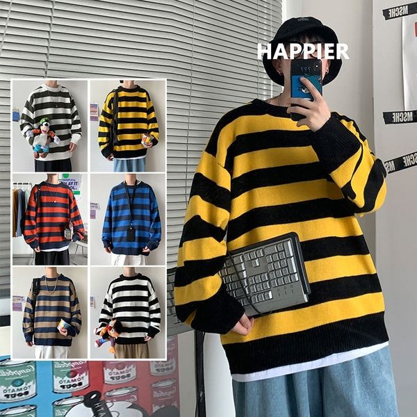 pr men's autumn winter striped sweater women's 6-color korean streetwear sweater casual oversize warm pullovers clothing 201123, White;black
pr men's autumn winter striped sweater women's 6-color korean streetwear sweater casual oversize warm pullovers clothing 201123, White;black