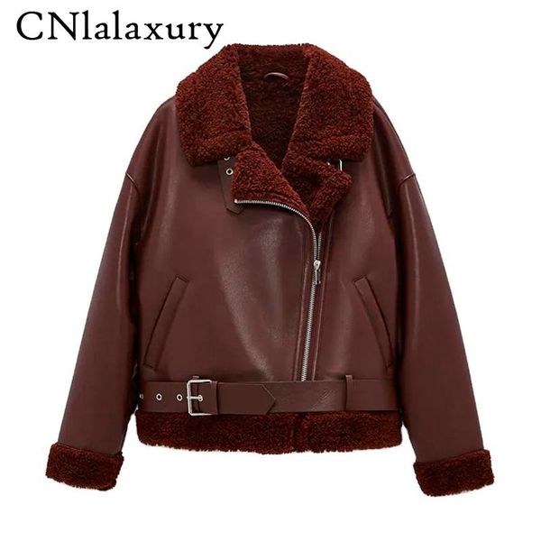 autumn winter thick black faux leather jacket women fashion zipper warm lambswool biker coat female casual loose bomber outwear
autumn winter thick black faux leather jacket women fashion zipper warm lambswool biker coat female casual loose bomber outwear
