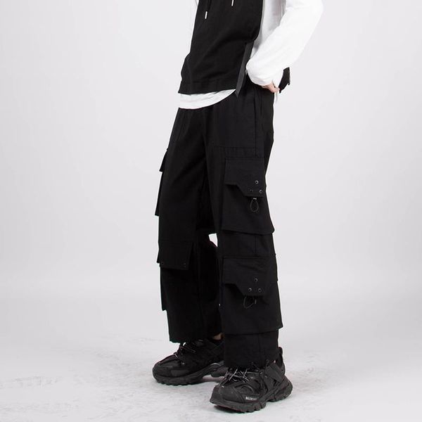2021 men women's clothing hair stylist catwalk functional multi pocket overalls straight pants plus size costumes 27-46, Black
2021 men women's clothing hair stylist catwalk functional multi pocket overalls straight pants plus size costumes 27-46, Black