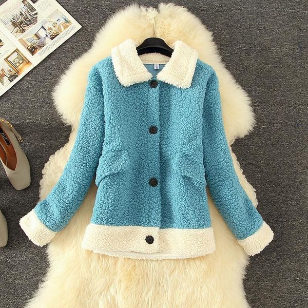 autumn winter new fashion lamb wool jacket coat women contrast color fleece shaggy warm jackets overcoat single breasted outwear, Black;brown
autumn winter new fashion lamb wool jacket coat women contrast color fleece shaggy warm jackets overcoat single breasted outwear, Black;brown