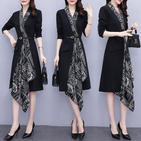 womens business plus size dressed in 100 kg woman ladies work use long sleeve 2021 spring dresses 4l0t, Black;gray
womens business plus size dressed in 100 kg woman ladies work use long sleeve 2021 spring dresses 4l0t, Black;gray