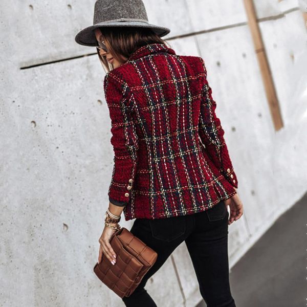 women's suits & blazers autumn and winter long-sleeved women plaid button slim short jacket 2021 office work plus size casual suit1, White;black
women's suits & blazers autumn and winter long-sleeved women plaid button slim short jacket 2021 office work plus size casual suit1, White;black