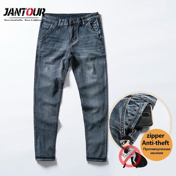 jantour spring summer new men's brand jeans straight elastic anti-theft zipper denim pants male big size 28-401, Blue
jantour spring summer new men's brand jeans straight elastic anti-theft zipper denim pants male big size 28-401, Blue
