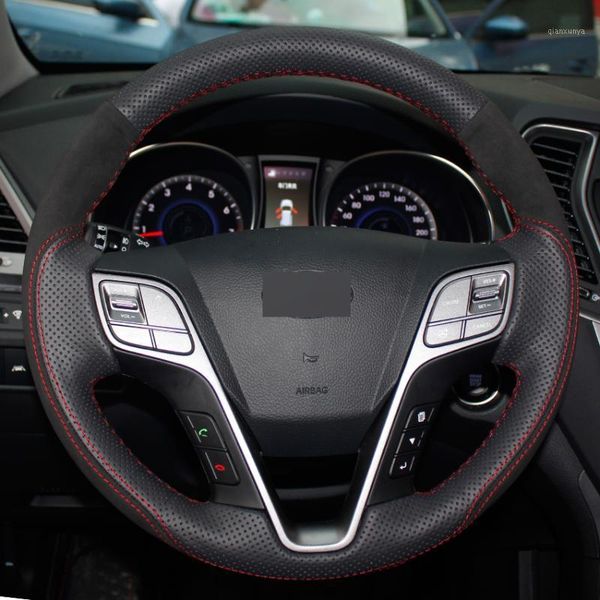 black genuine leather suede hand-stitched car steering wheel cover for santa fe 2013 2014 2020 ix451
black genuine leather suede hand-stitched car steering wheel cover for santa fe 2013 2014 2020 ix451