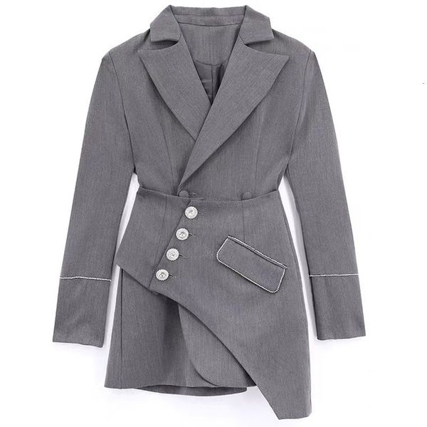 2021 new grey adjustment asymmetrical strass stitch lapel sleeve female jacket fashion spring tide lady 2 joint ib15, Gray
2021 new grey adjustment asymmetrical strass stitch lapel sleeve female jacket fashion spring tide lady 2 joint ib15, Gray
