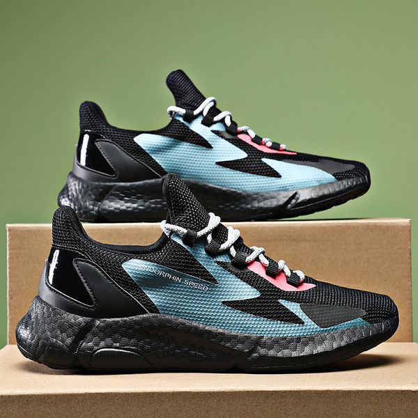 men breathable mesh sneakers casual lightweight flying woven lace-up running shoes wearable zapatillas hombre, Black
men breathable mesh sneakers casual lightweight flying woven lace-up running shoes wearable zapatillas hombre, Black
